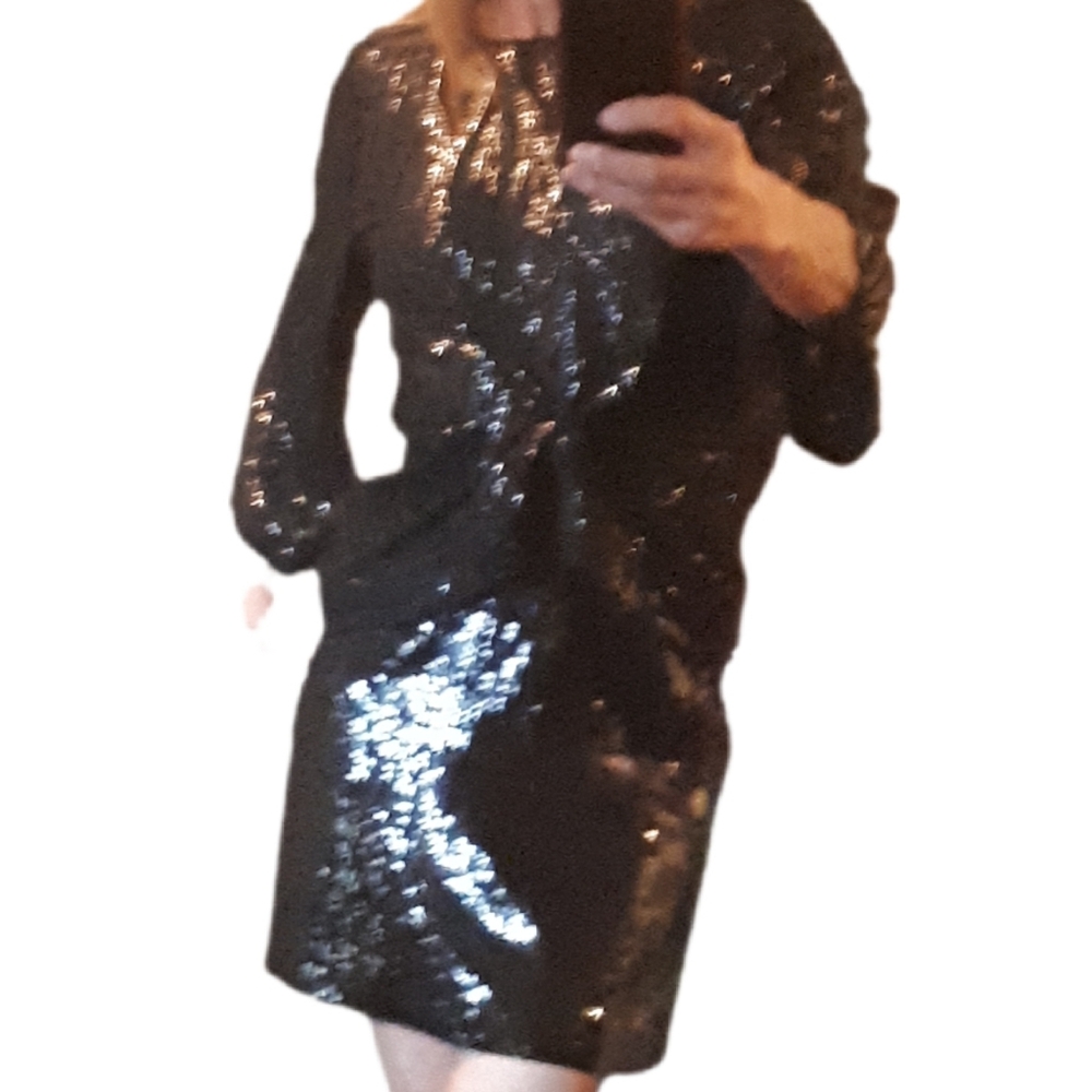 New Jacob Black Sequin Mini Skirt